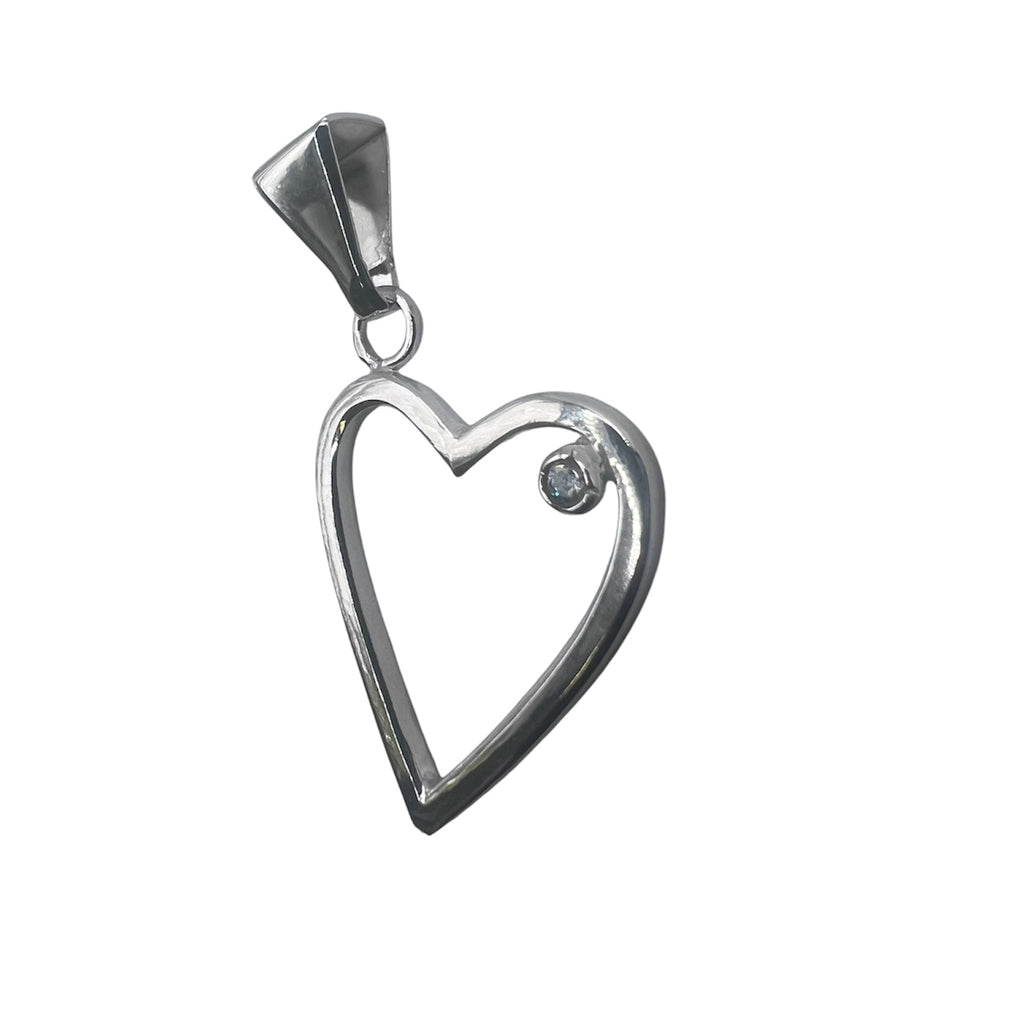 Heart-shaped pendant with a 2.5 mm Swarovski stone