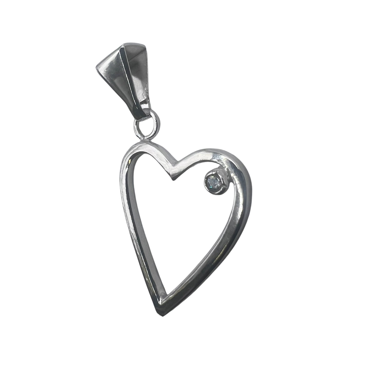 Heart-shaped pendant with a 2.5 mm Swarovski stone