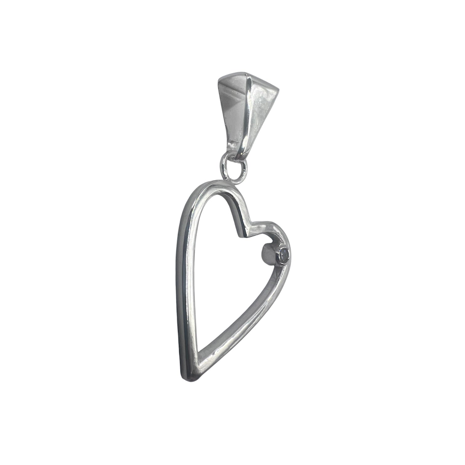 Heart-shaped pendant with a 2.5 mm Swarovski stone