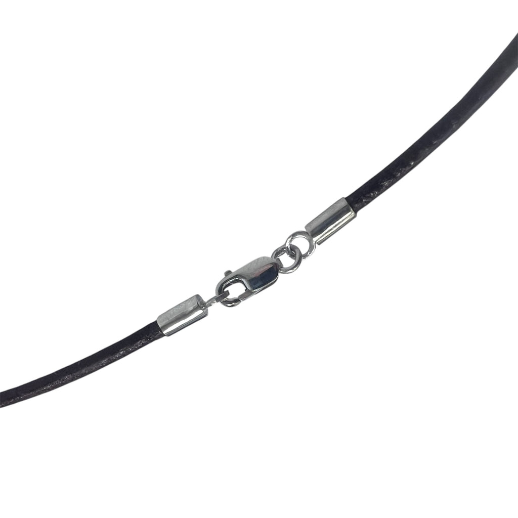 Heart-shaped pendant with leather cord