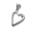 Heart-shaped pendant with a 2.5 mm Swarovski stone